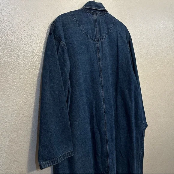 Vintage CMC Color Me Cotton 100% Cotton Denim Duster Women's Size Large - Picture 5 of 11
